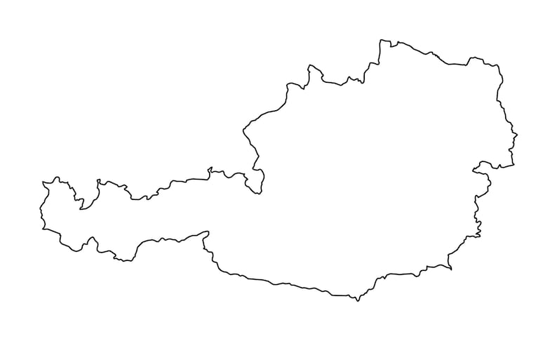 Austria Map Outline SVG | Cricut Silhouette Cut File (digital Download ...