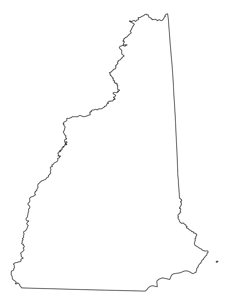 New Hampshire State Outline SVG Cut File | Map Clipart (digital ...