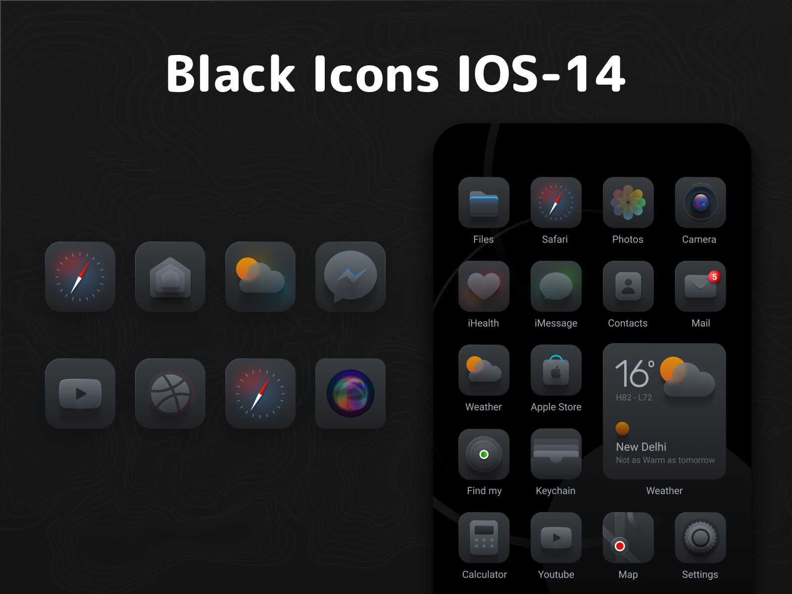 Black IOS 14 Icons Classic Ios 14 App Icon Pack - Etsy
