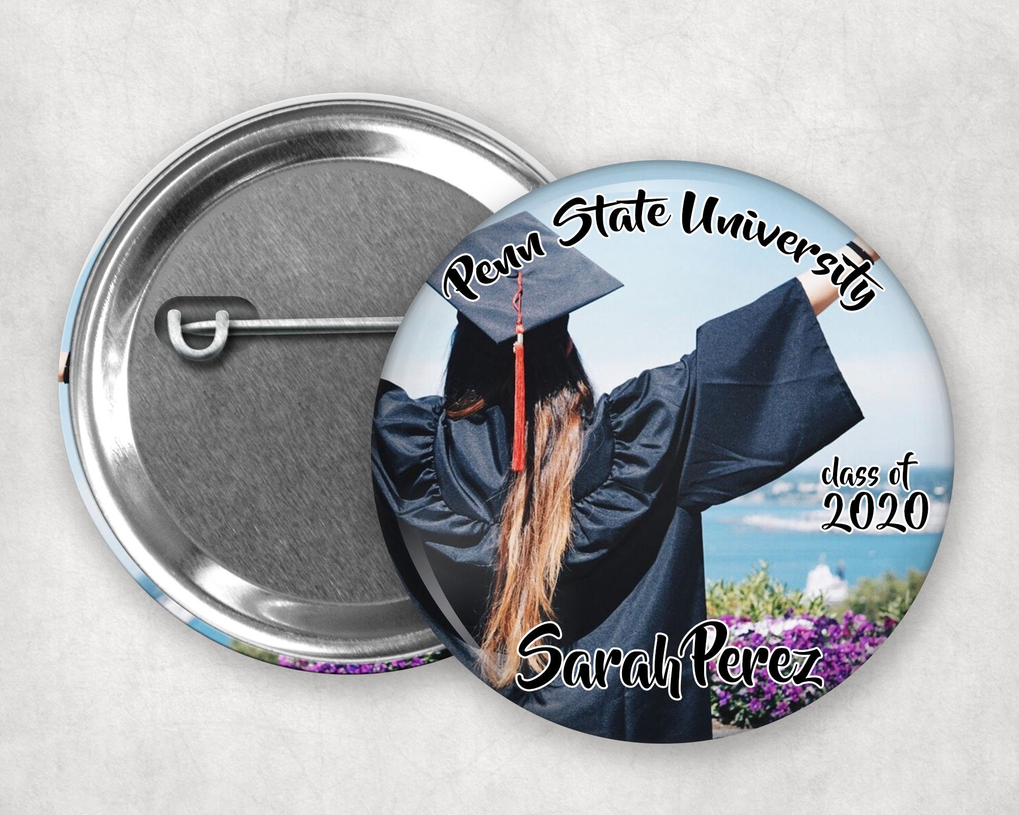 Graduate Button Graduation Buttons 2.25 Pin Back Etsy