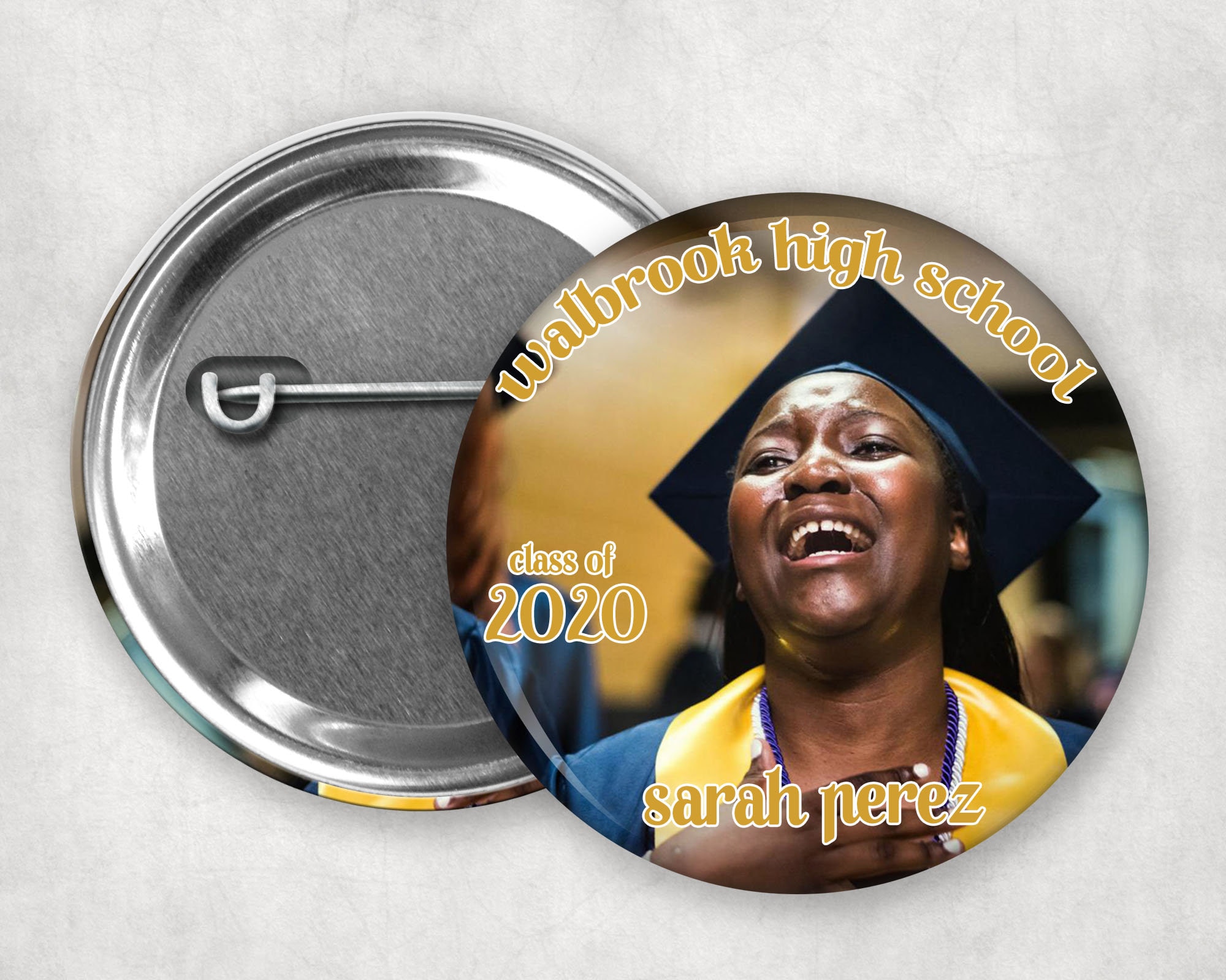 12 Buttons Custom Image Pinback Button In Graduation Theme Personalized