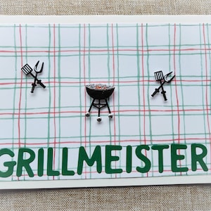Grußkarte Grillmeister, Klappkarte, grillen