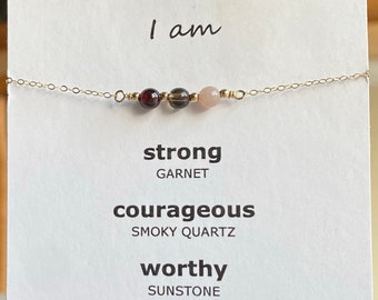 Personalized 'I Am' Bracelet; delicate sterling silver bracelet; gold-filled bracelet; empowerment gift; soul gift; inspirational bracelet