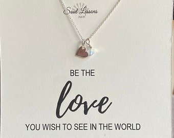 Be the Love; Motivational Necklace; inspiring gift; gift with message; message necklace; empowerment necklace