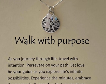 Walk With Purpose Inspirational Necklace; soul lesson; soul necklace; message necklace