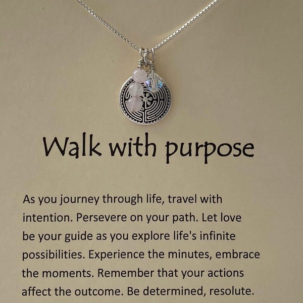Walk With Purpose Inspirational Necklace; soul lesson; soul necklace; message necklace