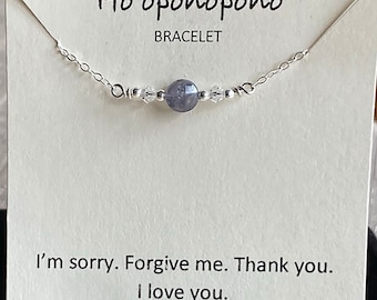 Ho'oponopono Bracelet with sterling silver chain; empowerment gift; soul gift; soul lesson; inspirational bracelet