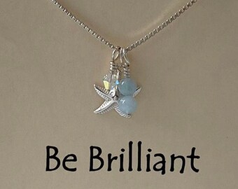 Be Brilliant Inspirational Necklace; inspirational necklace; message necklace; empowerment necklace; motivational necklace