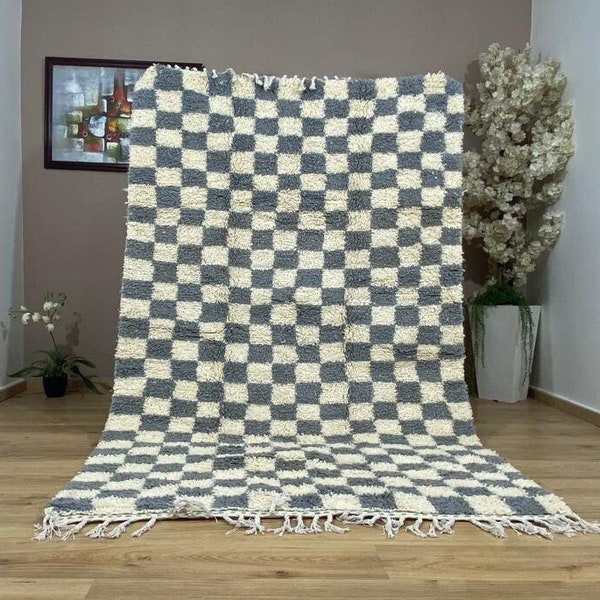 Moroccan Rug, moroccan living room rug, checkered rug, custom moroccan rug, berber rug, checkerboard rug, handmade rug, wool rug
