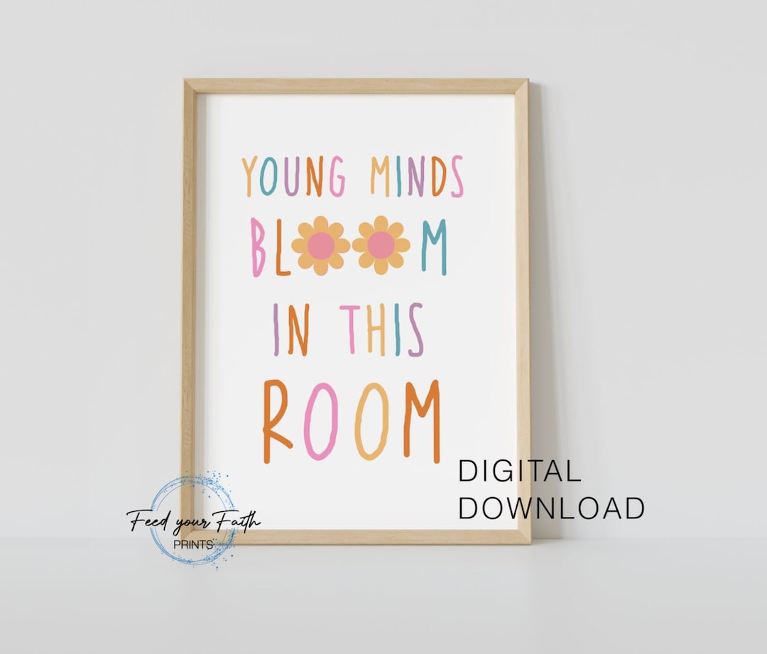 Young Minds Bloom in This Room Printable Boho Classroom Decor Classroom