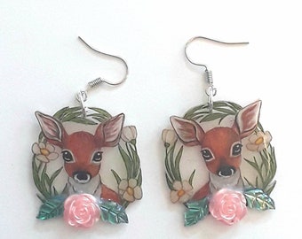 Earring, Earring Unique, Earring, Summer Jewelry, Single Piece, Bambi, Fawn, Deer, Little Deer