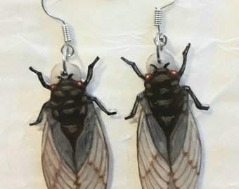 Earrings, pendants, unique pieces, cicada, insect, cricket jewelry