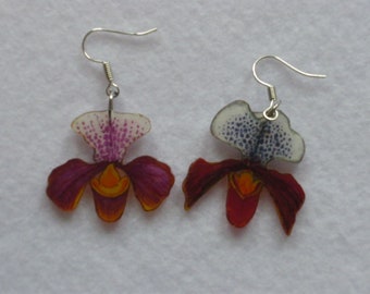 Earring, earring unique, earring, summer jewelry, unique piece, orchid, flower, flower