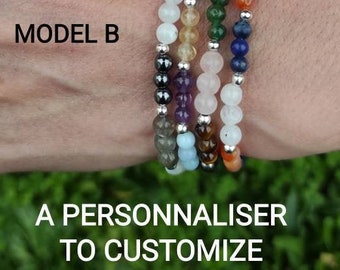 natural stone personalized bracelet, pearl elastic bracelet, designer bracelet in France