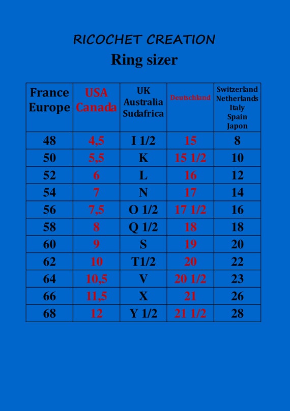 France British Ring Size Chart Printable Ring Sizer Accurate Ring