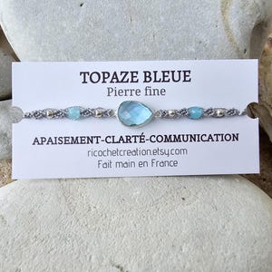 pulsera personalizada de letras para mujer, pulsera de apatita y ágata azul, pequeña joya de piedras semipreciosas, regalo charm personalizable