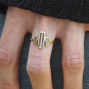Goldener Naturring, Boho-Messingring, ausgefallener Damenring
