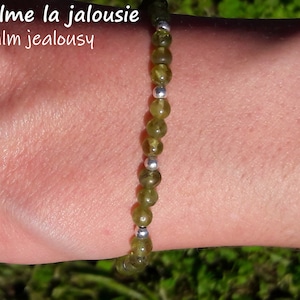 Fine peridot bracelet, natural stone bracelet, 4mm green stone bead bracelet