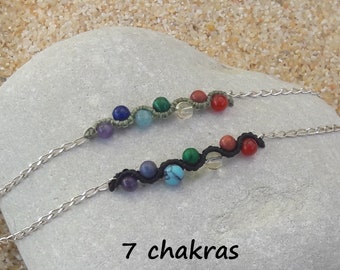 bracelet chakra femme, bracelet chakras pierres naturelles, bracelet 7 chakras pierre véritable