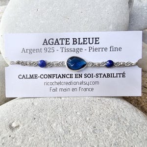 pulsera personalizada de letras para mujer, pulsera de apatita y ágata azul, pequeña joya de piedras semipreciosas, regalo charm personalizable
