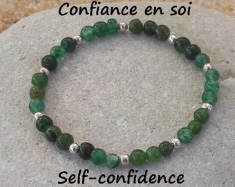 fine agate bracelet 4 mm, green natural stone bracelet, small semi-precious stone bracelet