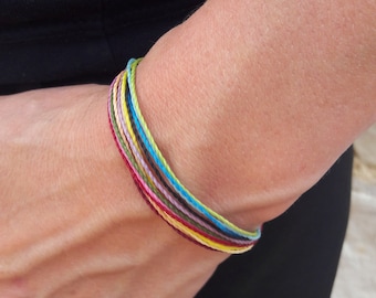 Men's or women's braided wire bracelet, sliding summer bracelet, men's multi-strand bracelet