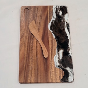 Cowhide Inspired Resin Art Serving Board / Charcuterie Board / Cheese Board / Hostess Gift / Cowgirl / Western / Wedding Gift / Mothers Day