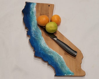 California State Cutting Board / Serving Board / Charcuterie Board / Cheese Board / Appetizers / Desserts / Ocean / Beach / Pacific / Surf