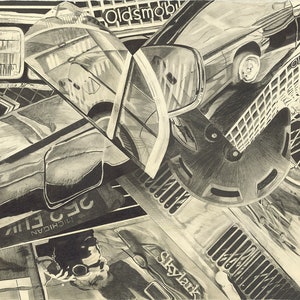 Buick Skylark - Print of Hand Drawn Pencil and Colored Pencil Artwork for your Home, Office, or Garage