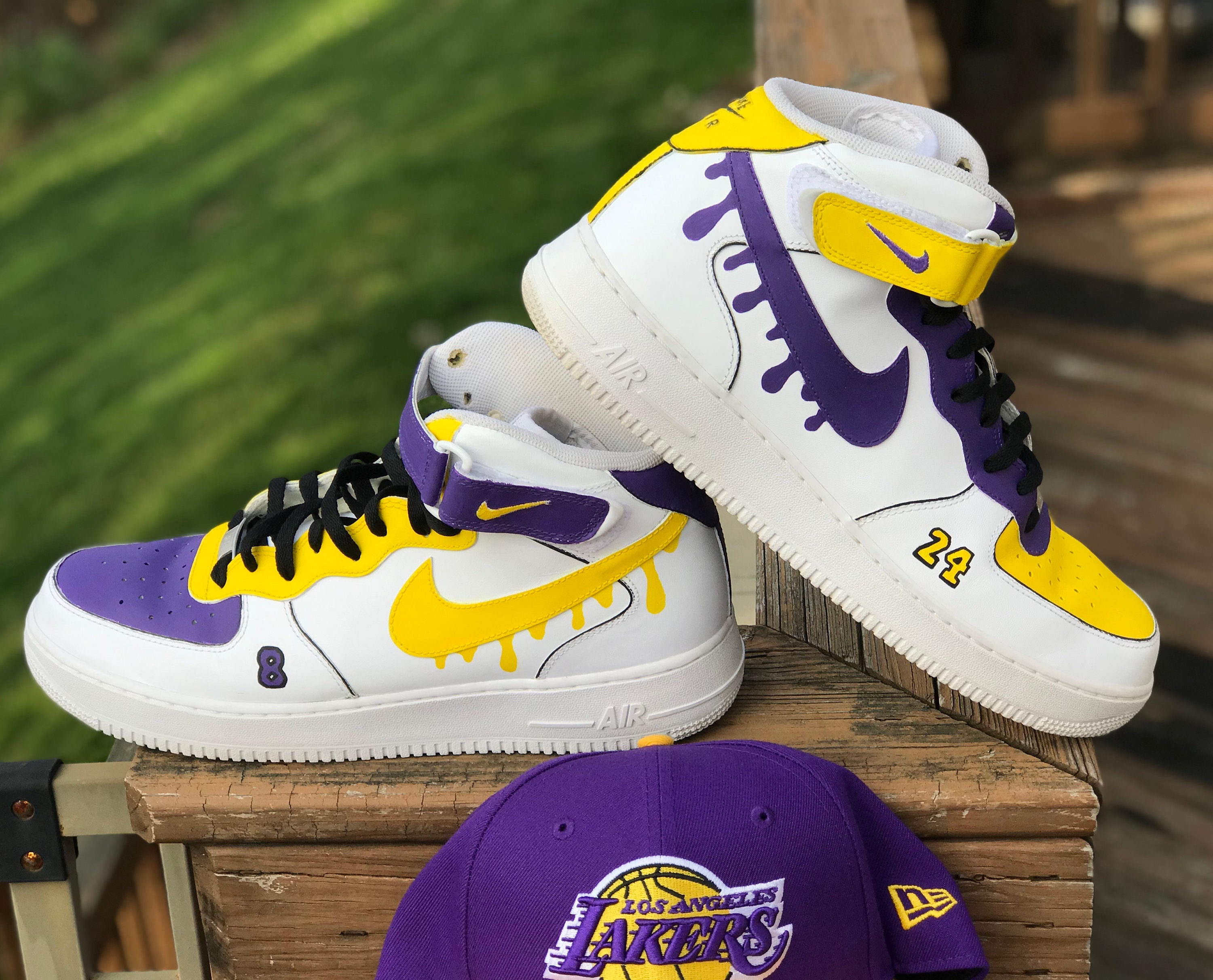 custom shoes nike air force 1, Lakers, nike, sexy, gift, whi