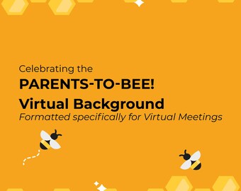 Fondo virtual / Padres a abeja / Baby Shower Digital Zoom Background