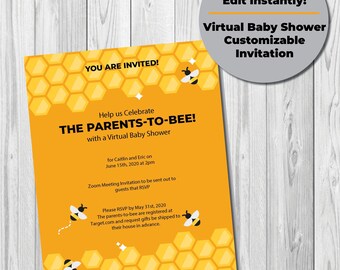 Virtual Baby Shower Invitation | Shower by Mail | Edit Yourself!