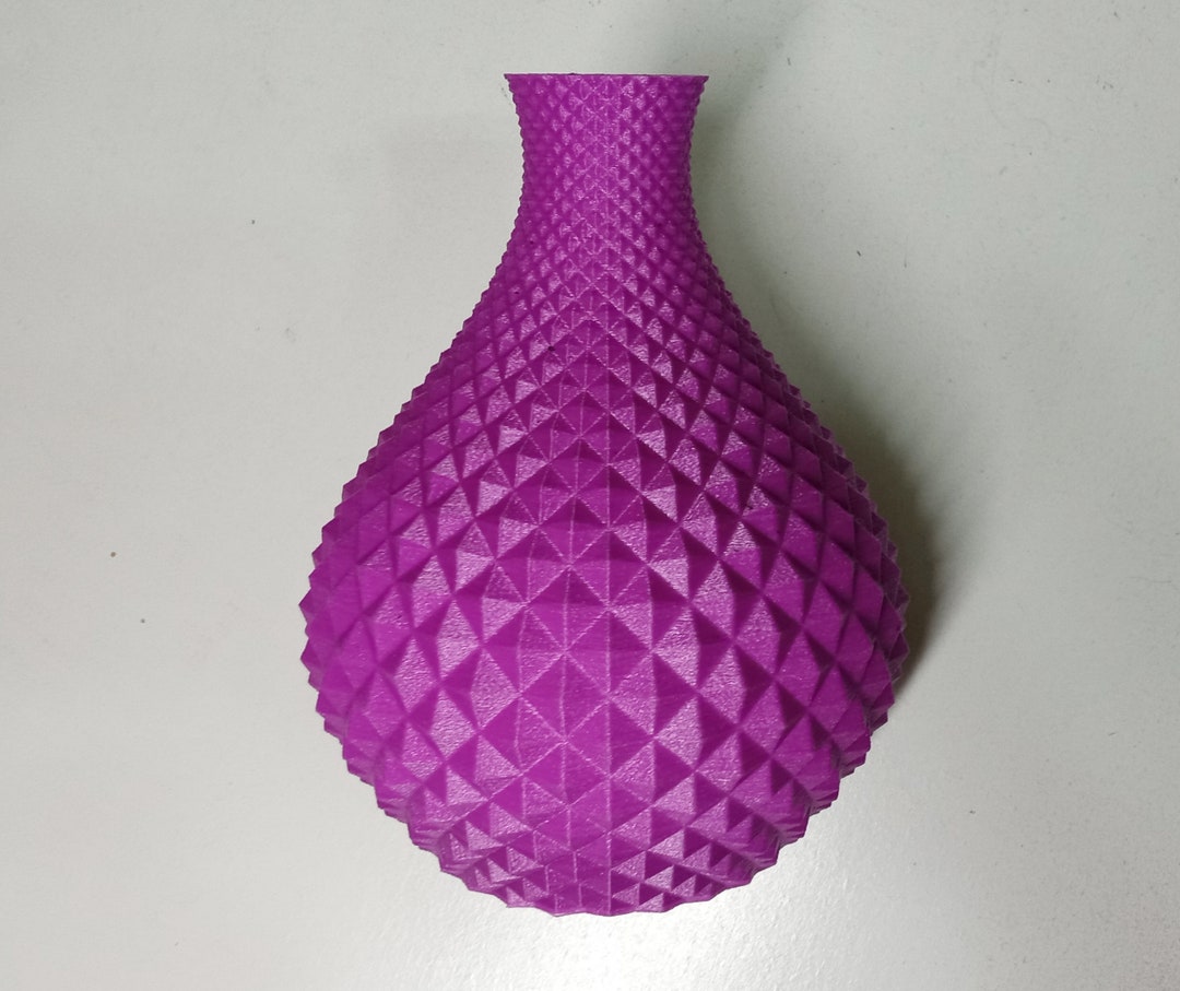 3D Printed Vase With Knurled Surface Home Office Decoration Gift