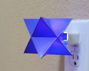 3D Impresso Estrela Tetraedro Lâmpada Luz Noturna USB LED Luz Decoração de Escritório em Casa Presente Ornamento de Mesa de Parede