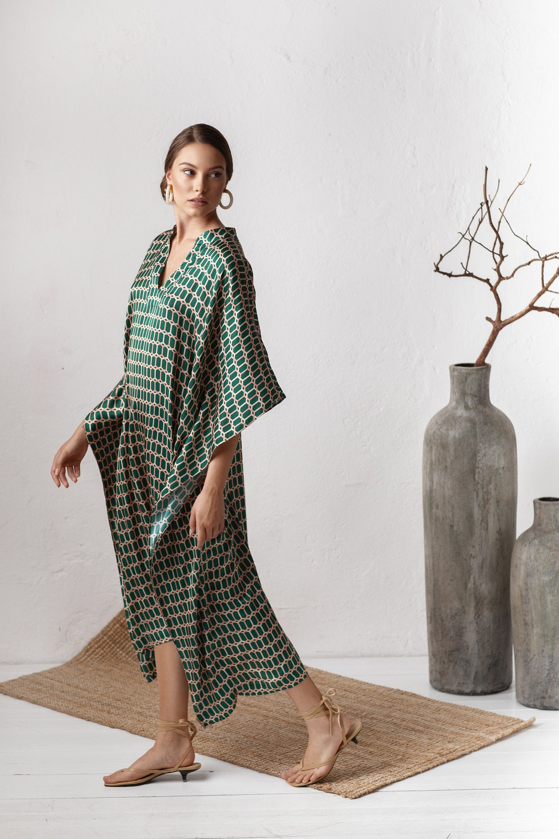 silk caftan plus size