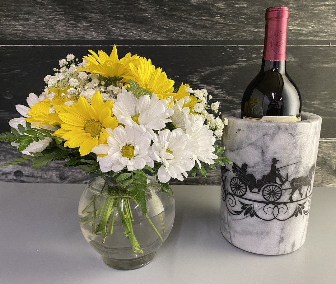 Elegant Personalized Marble Wine Chiller Memorable Wedding Gift Idea Etsy