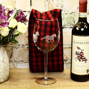 Elegant Horse Wine Glasses - Delicately Etched with Unique &#39;full-wrap&#39; Design, Perfect Horse Lover Gift **ETSY BEST SELLER** - Free Shipping