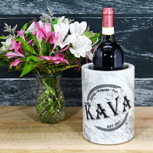 Marble Wine Chiller Custom Etched With Your Logo, Monogram, Phrases