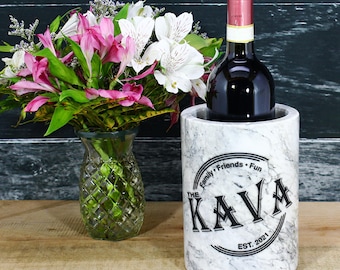 Custom Logo Marble Wine Bottle Chiller Personalized Corporate Gift