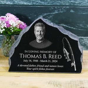 Rustic Granite Memorial Stone - Custom Etched Address or Dedication Stone