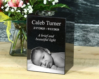 Granite Urn for Infants, Toddlers, and Small Children - Personalized Photo Etching