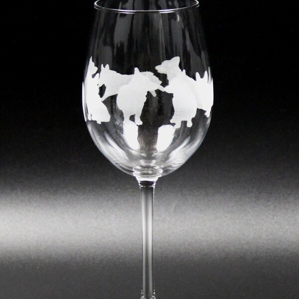 Etched Dog Glasses Etsy