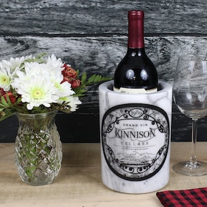 Custom Etched Marble Wine Chiller - Beautifully Crafted Especially for You - Great Executive and Corporate Branded or Housewarming Gift