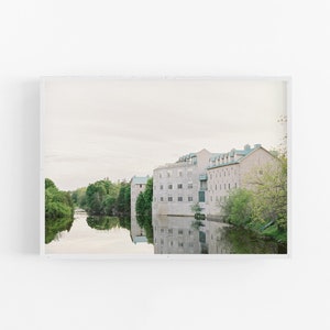 Confederation Park Fergus Ontario, Grand River Waterfront at Sunset, Printable Wall Art, Digital Print Photography, Instant Download
