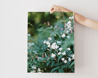 Floral Bokeh Landscape, Printable Wall Art, Digital Print Photography, Instant Download, Greenery Nature Print