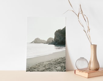 California Cove Landscape, Vertical Printable Wall Art, Digital Print Photography, Instant Download, Navarro Beach Cliff Pacific Ocean Print