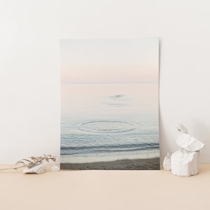 Pastel Skipping Rocks Lake Print, Printable Wall Art, Digital Print Photography, Instant Download, Lake Ontario Nature Print