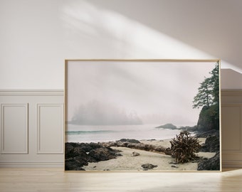 Paisaje de la playa de Tofino, arte de pared imprimible horizontal, fotografía de impresión digital, descarga instantánea, impresión del noroeste del Pacífico