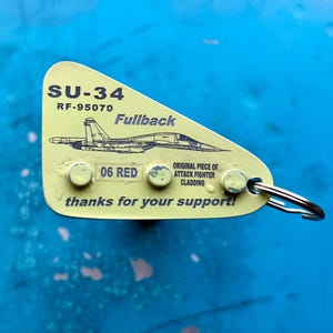 Pilot сollectable gifts planetags from the Russian Su-34 plane shot down over Kharkov on March 6, 2022 Aircraft Skin Keyring