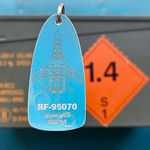 Pilot сollectable gifts planetags from the Russian Su-34 plane shot down over Kharkov on March 6, 2022 Aircraft Skin Keyring